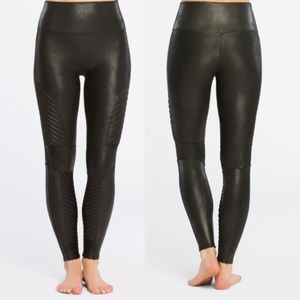 Spanx Faux Leather Moto Leggings | Size Small